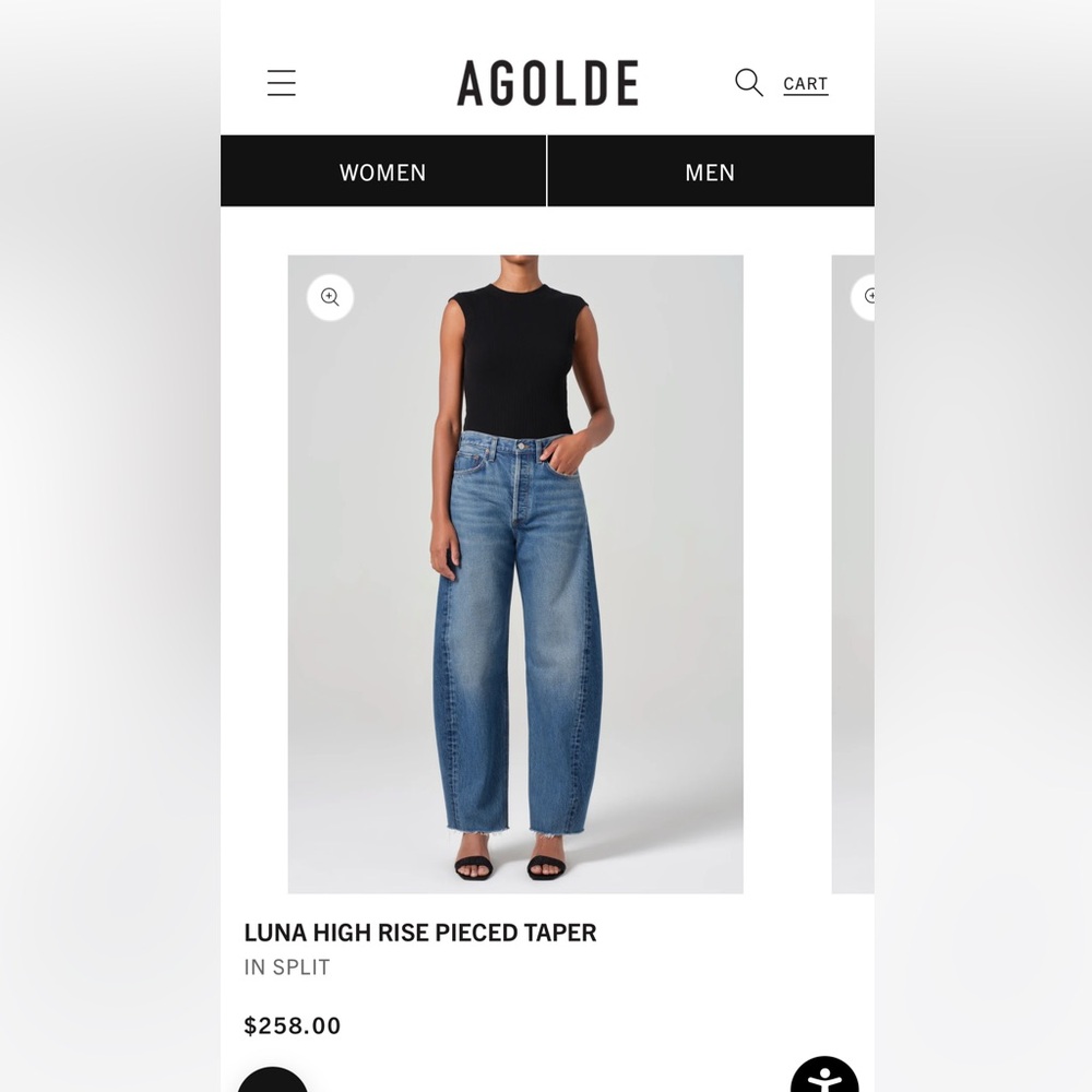 Agolde LUNA HIGH RISE PIECED TAPER Jeans